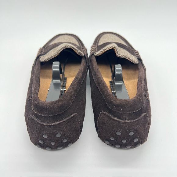 Polo Ralph Lauren Brown Tan Wes II Suede-Tweed Slip On Driver Men's Size 10D - Picture 4 of 10